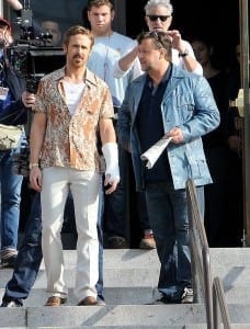 Gosling e Crowe durante una pausa