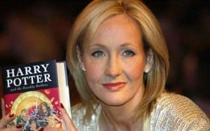 La Rowling durate la presentazione dell'ultimo libro della saga di Harry Potter.