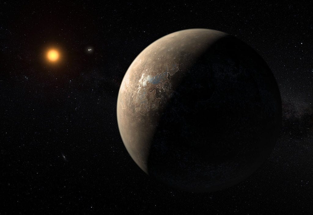 Una rappresentazione artistica di Proxima B.