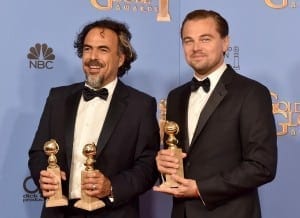  Alejandro Gonzalez Inarritu e Leonardo DiCaprio agli academy awards 2016