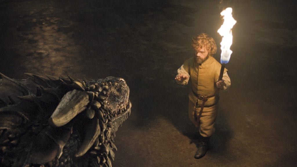 tyrion lannister and dragon game of thrones