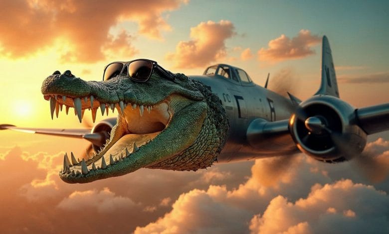 un esempio del brainrot meme bombardiro crocodilo