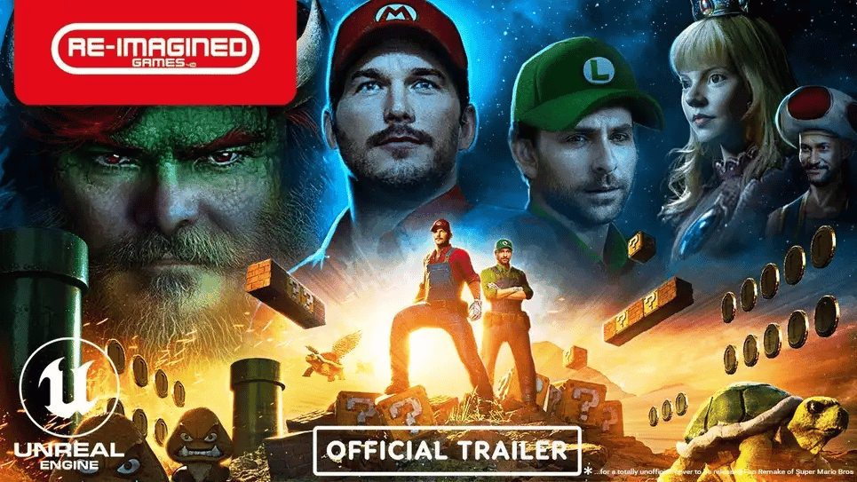 Chris Pratt nei panni di Super Mario con unreal engine 5