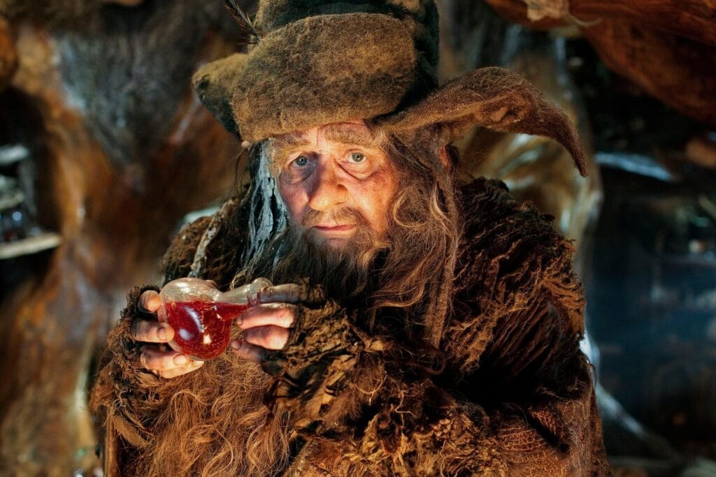 radagast il bruno in una scena del film