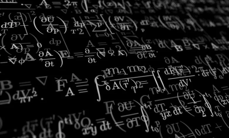 una lavagna rappresentativa dell'equazione di dirac