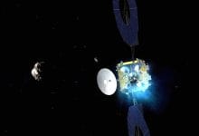 Illustrazione di Tianwen-2 che osserva Kamo'oalewa