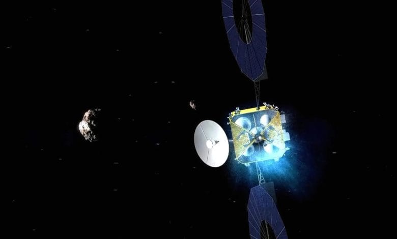 Illustrazione di Tianwen-2 che osserva Kamo'oalewa