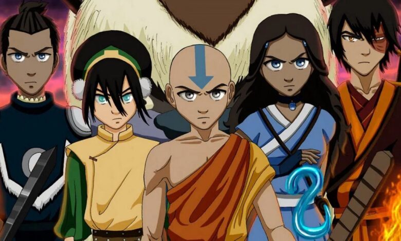 i 5 protagonisti di avatar la serie animata