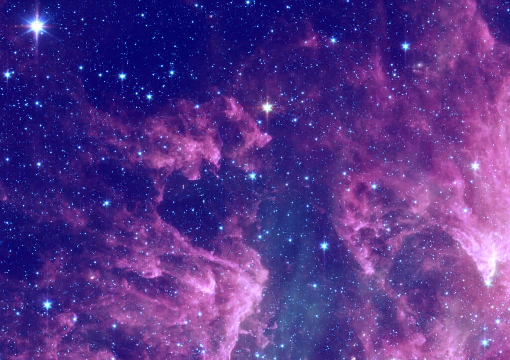 campo stellare nello spazio e nebulose