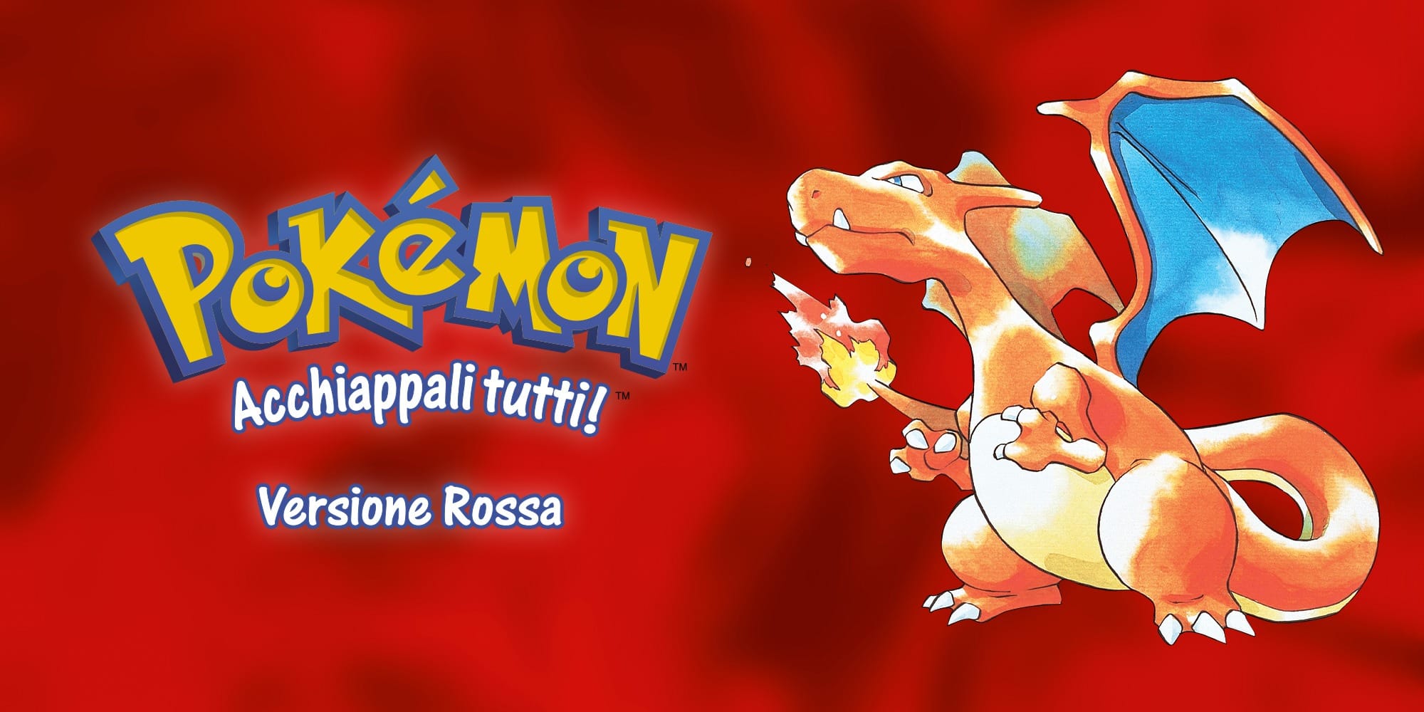 pokemon rosso con charizard e logo