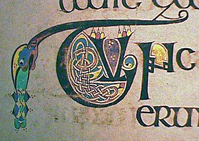 Lettera iniziale di stile insulare nel libro di Kells