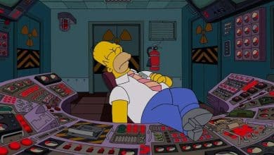 homer simpson dorme sul posto di lavoro