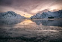 paesaggio polare in solstizio d'inverno