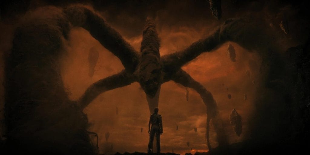 il mind flayer, mostro iconico della serie tv stranger things in una scena delle prime 4 stagioni
